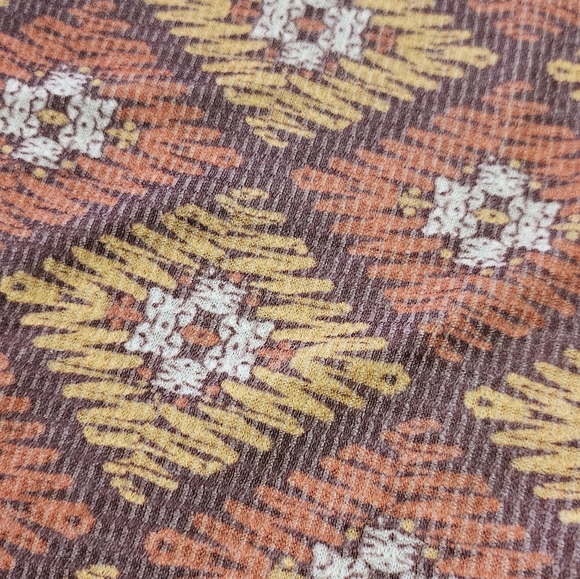 Cato Aztec Print Elbow Sleeve Top Orange & Brown Size 3X - Picture 6 of 9
